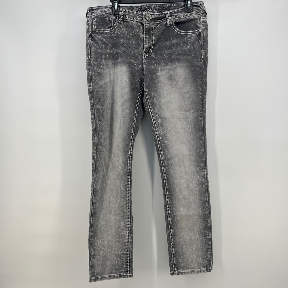 Ariya Jeans Womens Gray Wash Bootcut‎ Denim Jeans Size 15/16 Pocket Details